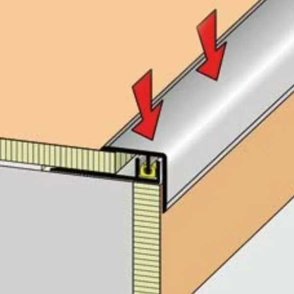 Silver Clipper Step Stair Nosing for 7-10mm thick Flooring 