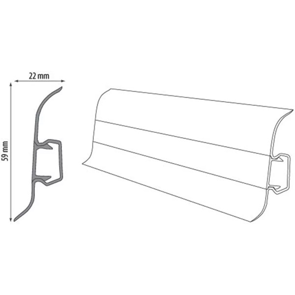 Skandynawian Oak PVC Skirting Board & Accessories Cable Cover Flexible Edges