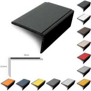 Slimline Hard Nose PVC Non Slip Stair Nosing 56 x 32.5mm