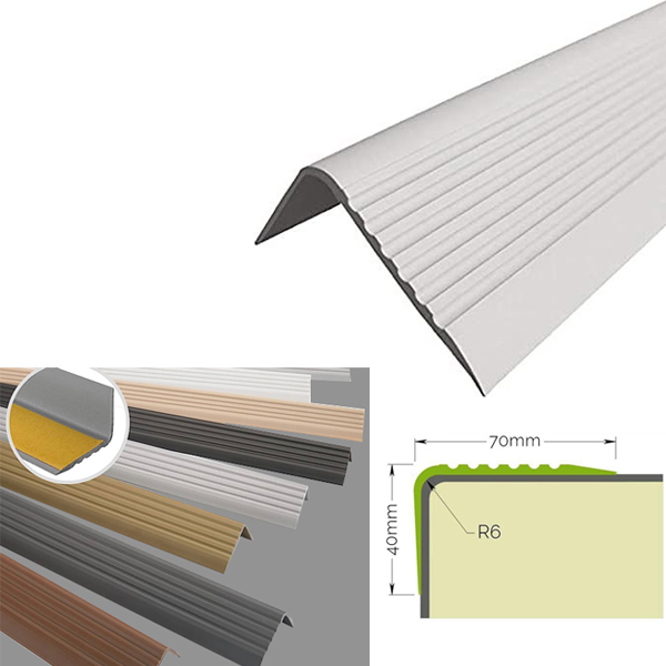 Stair Nosing Anti Slip Rubber Angle Step Edge Bullnose Stair Nosing