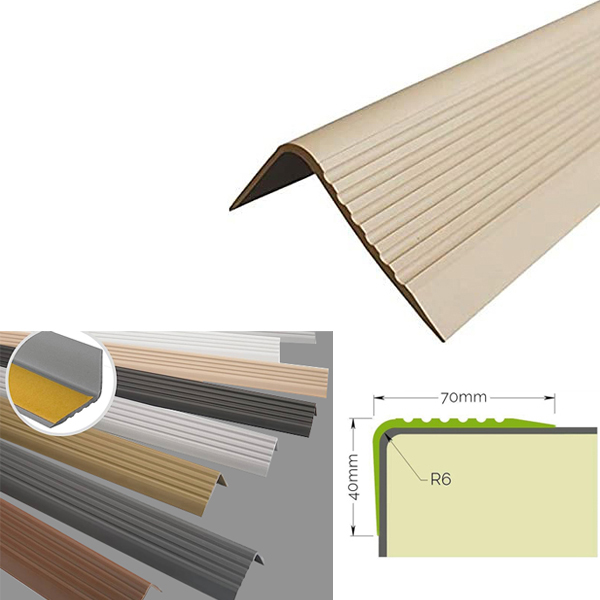 Stair Nosing Anti Slip Rubber Angle Step Edge Bullnose Stair Nosing