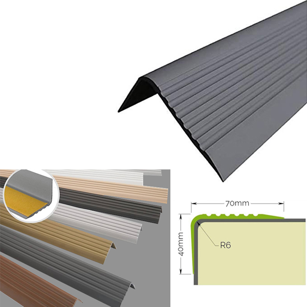 Stair Nosing Anti Slip Rubber Angle Step Edge Bullnose Stair Nosing