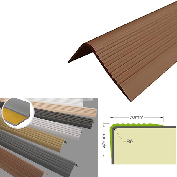 Stair Nosing Anti Slip Rubber Angle Step Edge Bullnose Stair Nosing