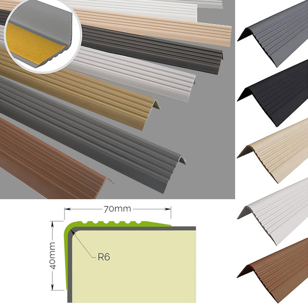 Stair Nosing Anti Slip Rubber Angle Step Edge Bullnose Stair Nosing