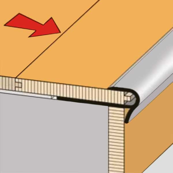 Step Floor Silver Stair Nosing Edge Trim for 14 to 16mm Flooring