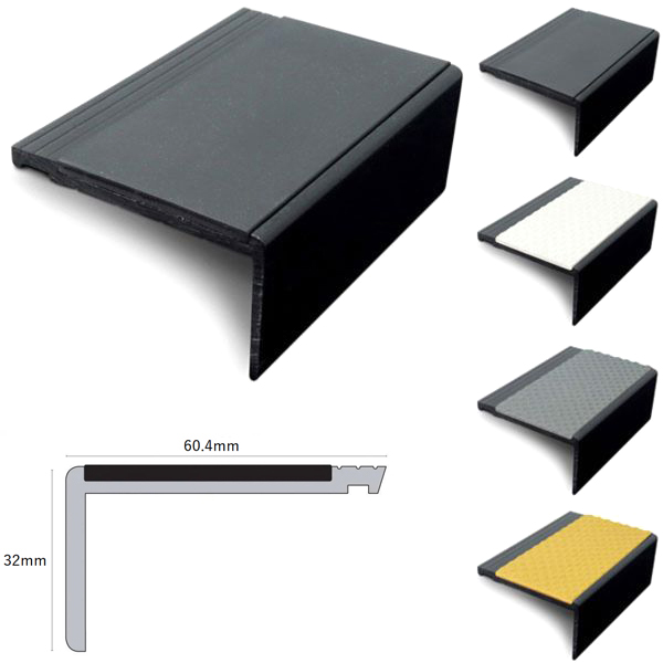Tredsafe Non Slip Heavy Duty Hard Node PVC Stair Nosing 60.4 x 32mm